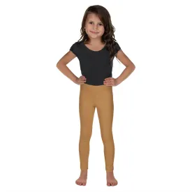 Earth Brown Kid's Leggings, Premium Unisex Colorful Tights For Boys & Girls-Made in USA/EU
