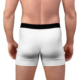Men's White Boxer Briefs, Elastic Modern Minimalist Basic Essential Sexy Underwear For Men