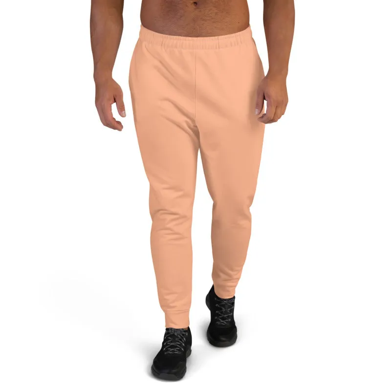 Nude Pink Men's Joggers, Colorful Solid Pink Color Sweatpants For Men-Made in EU/MX