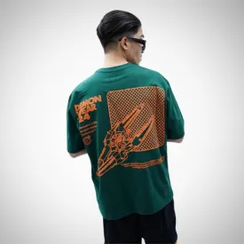 "Personal Space" Oversized Puff Print Green T-Shirt By DemonWear for Him