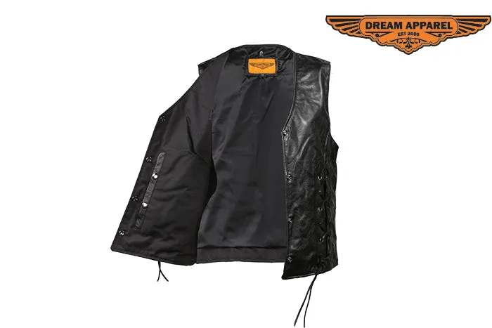 Womens Leather Vest With Laces In The Front